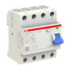 УЗО ABB F204 A S-100/0,3 4-х полюсное тип A S селективное 100A 300mA 4 модуля (ВДТ) 2CSF204201R3900