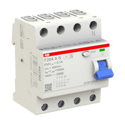 УЗО ABB F204 A-25/0,03 4-х полюсное тип A 25A 30mA 4 модуля (ВДТ) 2CSF204101R1250