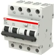 Дифференциальный автомат ABB DS203NC C16А 30mA тип АС 3P+N трехфазный электромеханический 6кА (дифавтомат, АВДТ) 2CSR256040R1164