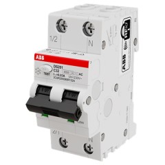 DS201 B10 A30 Дифференциальный автомат 1P+N, 10A, 30mA, тип А, 6kA, (хар-ка B) 2CSR255180R1105