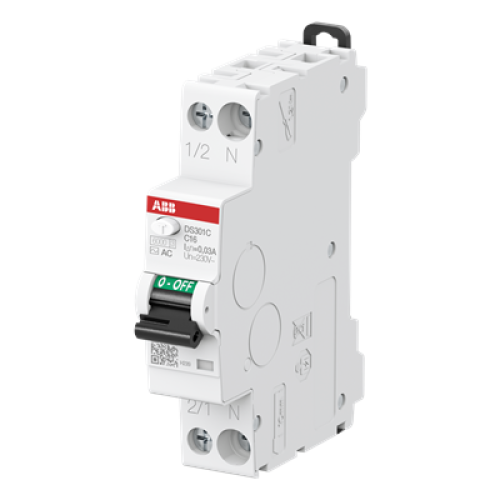 Дифференциальный автомат ABB DS301 C10A 30mA тип АС 1-модуль