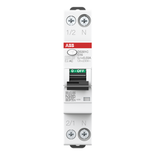 Дифференциальный автомат ABB DS301 C10A 30mA тип АС 1-модуль