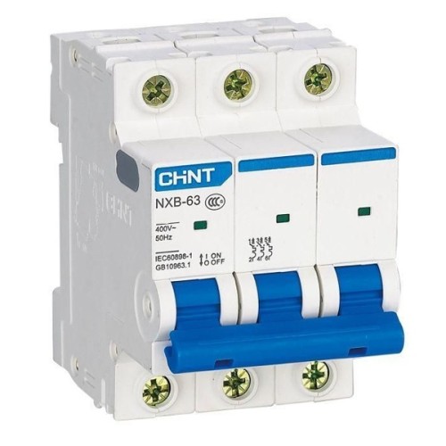 Автоматический выключатель Chint NXB-63S 3P 10А 4.5kA х-ка C (R) (автомат электрический) 296826