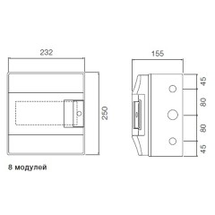 Влагозащищенный настенный щиток ABB Mistral65 8М прозрачная дверь с клеммным блоком 65P08X12A 1SLM006501A1201