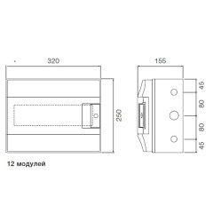 Влагозащищенный настенный шкаф ABB Mistral65 12М прозрачная дверь с клеммным блоком 65P12X12A 1SLM006501A1202