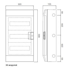 Влагозащищенный настенный шкаф ABB Mistral65 36М 3х12 прозрачная дверь с клеммным блоком 65P12X32A 1SLM006501A1206