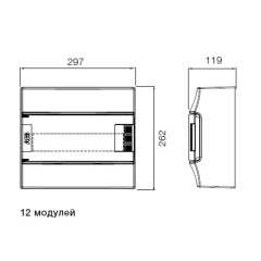 Бокс настенный ABB Mistral41 12М модулей зеленая прозрачная дверь с клеммным блоком 1SPE007717F0421