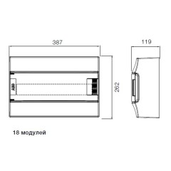 Бокс настенный ABB Mistral41 18М модулей зеленая прозрачная дверь с клеммным блоком 1SPE007717F0821