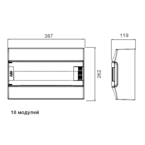 Бокс настенный ABB Mistral41 18М модулей зеленая прозрачная дверь с клеммным блоком 1SPE007717F0821