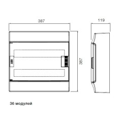 Бокс настенный ABB Mistral41 36М модулей (2x18) зеленая прозрачная дверь с клеммным блоком 1SPE007717F0921
