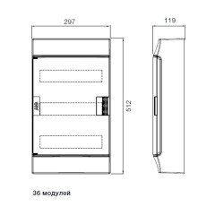 Бокс настенный ABB Mistral41 36М модулей (3x12) зеленая прозрачная дверь с клеммным блоком 1SPE007717F0621