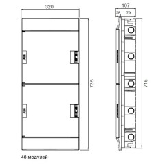 Бокс в нишу ABB Mistral41 48М модулей (4х12) зеленая прозрачная дверь c клеммным блоком 1SLM004101A1208