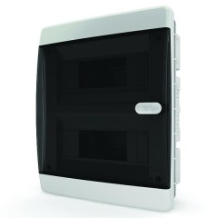 18 модулей  Щит встраиваемый  (прозрачная черная дверца IP41 Tekfor CVK 40-18-1