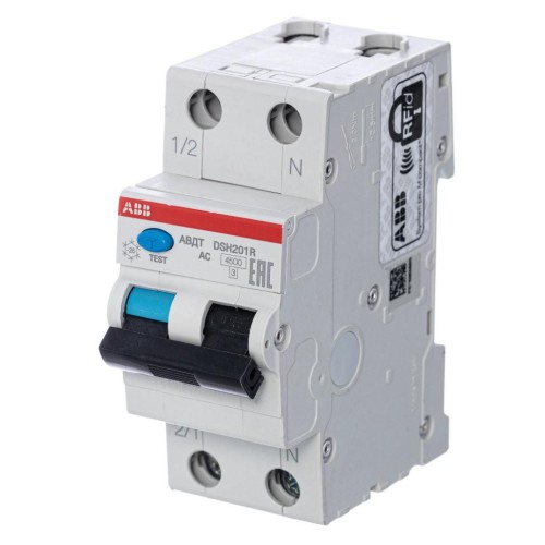 DSH201 C32 AC30 Дифференциальный автомат 1P+N, 32A, 30mA, тип АC, 6kA, (хар-ка C) ABB 2CSR255070R1324