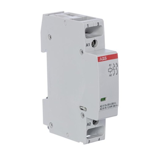 ABB Контактор ESB16-20N-06 модульный (16А АС-1, 2НО), катушка 230В AC/DC