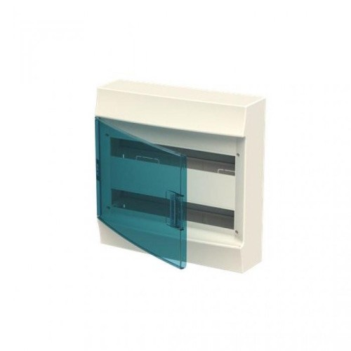 Бокс настенный ABB Mistral41 36М модулей (2x18) зеленая прозрачная дверь с клеммным блоком 1SPE007717F0921