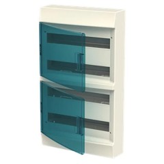 Бокс настенный ABB Mistral41 72М модуля (4x18) зеленая прозрачная дверь с клеммным блоком 1SPE007717F1121