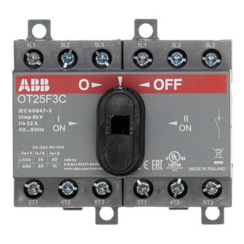 ABB Реверсивный рубильник OT25F3С 25А