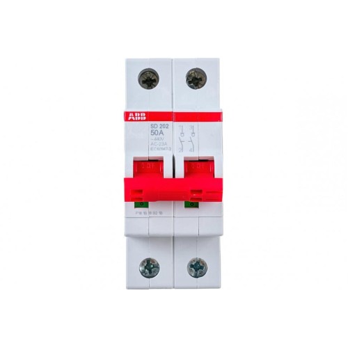 ABB SD202 Рубильник 2P 50A рычаг красный