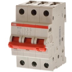 Рубильник модульный ABB 3П 16А рычаг красный SD203/16 (выключатель нагрузки) 2CDD283101R0016