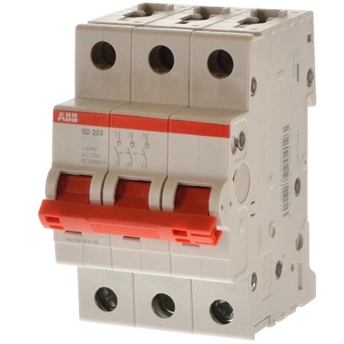 ABB SD203 Рубильник 3P 16A рычаг красный