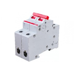 Рубильник модульный ABB 2П 63А рычаг красный однофазный SHD202/63 (выключатель нагрузки) 2CDD272111R0063