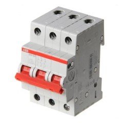 Рубильник модульный ABB 3П 16А рычаг красный трехфазный SHD203/16 (выключатель нагрузки) 2CDD273111R0016