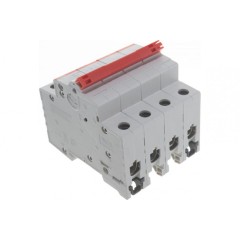 Рубильник модульный ABB 4П 25А рычаг красный трехфазный SHD204/25 (выключатель нагрузки) 2CDD274111R0025