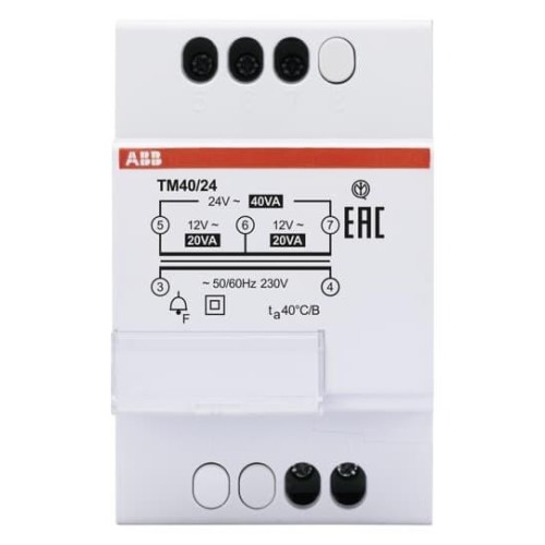 Трансформатор звонковый 220/24(12+12) ABB TM40/24 3 модуля 2CSM228785R0802