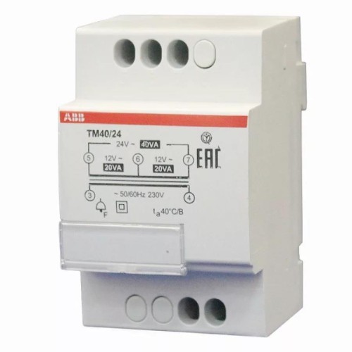 Трансформатор звонковый 220/24(12+12) ABB TM40/24 3 модуля 2CSM228785R0802