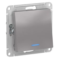 ATLASDESIGN 1-кл ПЕРЕКЛЮЧАТЕЛЬ с подсветкой, сх.6а, 10АХ, механизм, АЛЮМИНИЙ, ATN000363