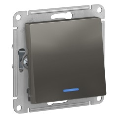 ATLASDESIGN 1-кл ПЕРЕКЛЮЧАТЕЛЬ с подсветкой, сх.6а, 10АХ, механизм, СТАЛЬ, ATN000963