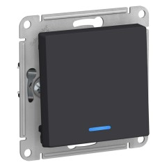 ATLASDESIGN 1-клавишный ВЫКЛЮЧАТЕЛЬ с подсветкой, сх.1а, 10АХ, механизм, КАРБОН, ATN001013