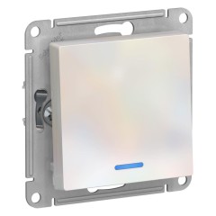 ATLASDESIGN 1-клавишный ВЫКЛЮЧАТЕЛЬ с подсветкой, сх.1а, 10АХ, механизм, ЖЕМЧУГ, ATN000413