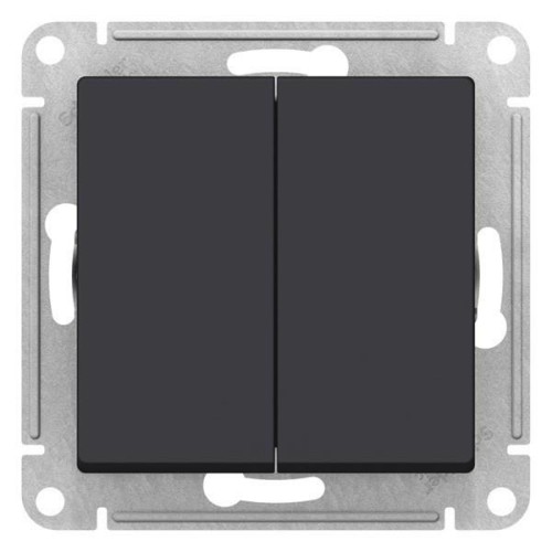 ATLASDESIGN 2-клавишная кнопка, сх.2, 10А, механизм, КАРБОН, ATN001017