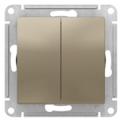 ATLASDESIGN 2-клавишная кнопка, сх.2, 10А, механизм, ШАМПАНЬ, ATN000517