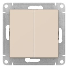ATLASDESIGN 2-клавишная кнопка, сх.5, 10АХ, механизм, БЕЖЕВЫЙ, ATN000217