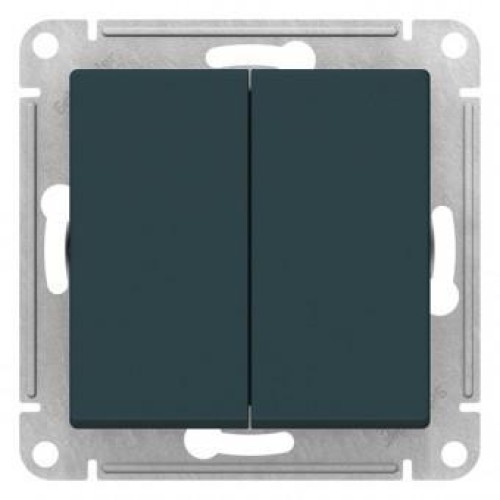 ATLASDESIGN 2-клавишный ПЕРЕКЛЮЧАТЕЛЬ, перекрестный, 2 x сх. 7, 10АХ, механизм, ИЗУМРУД, ATN000873