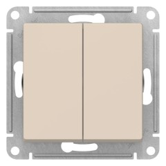 ATLASDESIGN 2-клавишный ПЕРЕКЛЮЧАТЕЛЬ, сх.6, 10АХ, механизм, БЕЖЕВЫЙ, ATN000265