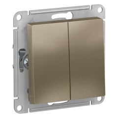 ATLASDESIGN 2-клавишный ПЕРЕКЛЮЧАТЕЛЬ, сх.6, 10АХ, механизм, ШАМПАНЬ, ATN000565