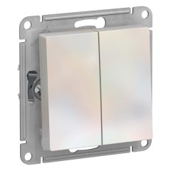ATLASDESIGN 2-клавишный ПЕРЕКЛЮЧАТЕЛЬ, сх.6, 10АХ, механизм, ЖЕМЧУГ, ATN000465