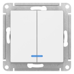 ATLASDESIGN 2-клавишный ВЫКЛЮЧАТЕЛЬ с подсветкой, сх.5а, 10АХ, механизм, ЛОТОС, ATN001353