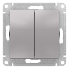 ATLASDESIGN 2-клавишный ВЫКЛЮЧАТЕЛЬ, сх.5, 10АХ, механизм, АЛЮМИНИЙ, ATN000351