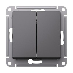 ATLASDESIGN 2-клавишный ВЫКЛЮЧАТЕЛЬ, сх.5, 10АХ, механизм, БАЗАЛЬТ, ATN001451