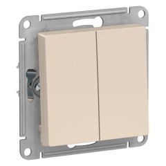 ATLASDESIGN 2-клавишный ВЫКЛЮЧАТЕЛЬ, сх.5, 10АХ, механизм, БЕЖЕВЫЙ, ATN000251