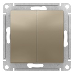 ATLASDESIGN 2-клавишный ВЫКЛЮЧАТЕЛЬ, сх.5, 10АХ, механизм, ШАМПАНЬ, ATN000551
