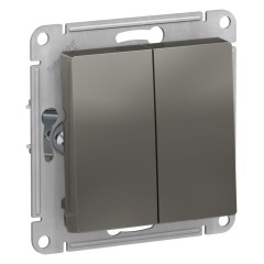 ATLASDESIGN 2-клавишный ВЫКЛЮЧАТЕЛЬ, сх.5, 10АХ, механизм, СТАЛЬ, ATN000951