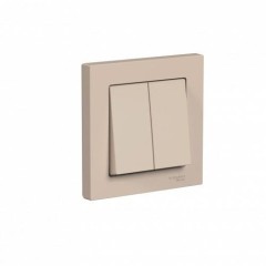 ATLASDESIGN 2-клавишный ВЫКЛЮЧАТЕЛЬ, сх.5, 10АХ, в сборе, ПЕСОЧНЫЙ, ATN001252