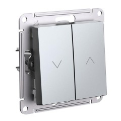 ATLASDESIGN 2-клавишный ВЫКЛЮЧАТЕЛЬ ЖАЛЮЗИ, 10А, мех., АЛЮМИНИЙ, ATN000319