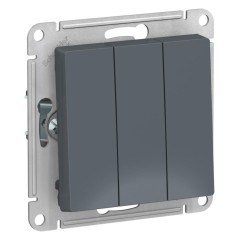 ATLASDESIGN 3-клавишный ВЫКЛЮЧАТЕЛЬ, сх.1+1+1, 10АХ, механизм, ГРИФЕЛЬ, ATN000731